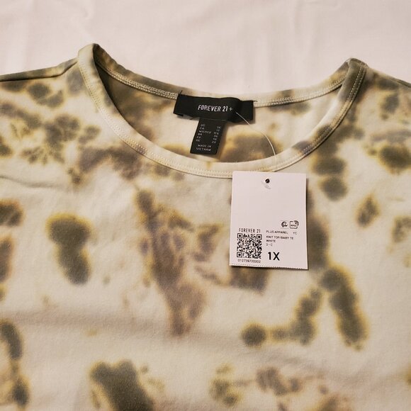 Tie Dye Women's Crop Top Short Sleeve 93% Cotton 7% Spandex Size 1X. - Picture 13 of 13